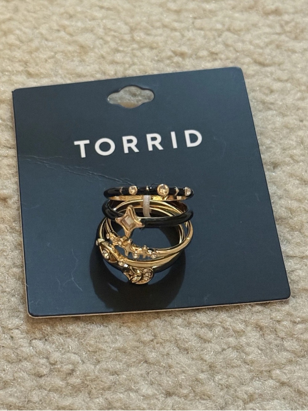Torrid Gold Celestial Ring Set- Size 10